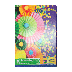 Кольоровий картон А4 10 кольорів 10 аркушів 8+золото+срібло 230 г/м2 Zibi ZB.1958