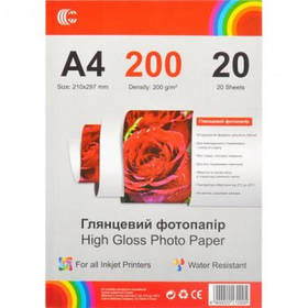 Фотопапір глянцевий A4 200г 20 аркушів Color-It 4-197/10202