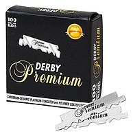 Лезвия половинки одноразовые Derby Premium Single Edge Razor для бритвы барбера (шаветта, опаска) (100шт)