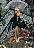 Місткий жіночий чорний рюкзак-сумка повсякденний, міський екошкіра (якісна штучна шкіра), фото 10