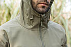 🔥 Куртка Soft Shell "ESDY 105" - Олива (непромокаємий куртка, тактична, нгу, зсу, військова), фото 10