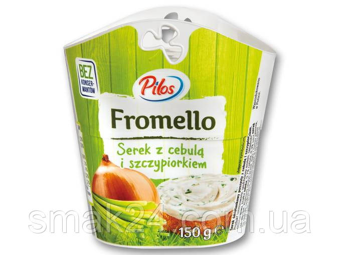 Сир-крем сир сирний БЕЗ КОНСЕРВАНТІВ (сирне намазка) з цибулею і часником Pilos Fromello Польща 150 г