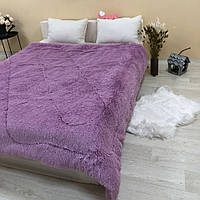 Одеяло-Покривало травка 200х230см|Меховое одеяло Сиренево-розовый