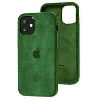 Захисний чохол Алькантара для iPhone 11 Pro Max темно-зелений замшевий