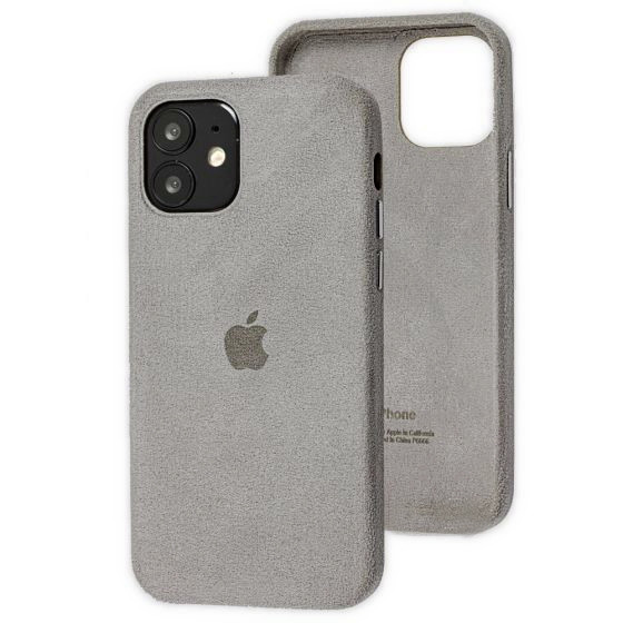 Захисний чохол Алькантара для iPhone 11 Pro Max сірий замшевий