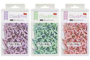 Кнопки-цвяшки ООПТ кольорові 100шт мікс кольорів, в пвх коробці (24)