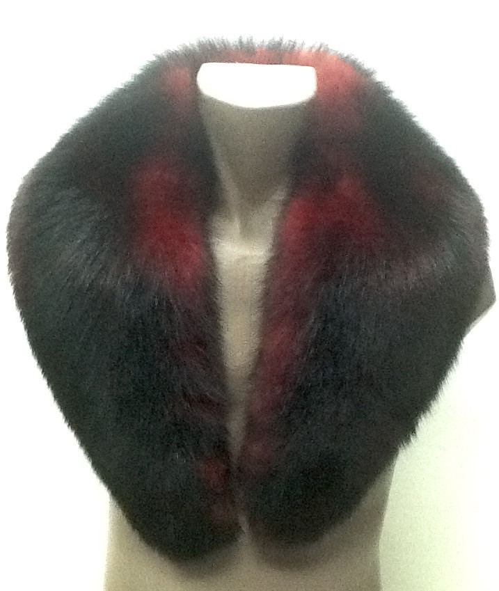 Комір хутряний песець чорний тонований, фото 1