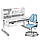 Зростаючий комплект для школярів парта FunDesk Pensare Grey + крісло для дому FunDesk Vetta II Blue, фото 3
