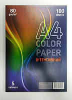 Бумага ксероксная цветная Колорит ИНТЕНСИВ А4 100л 5цв 80г/м² арт.ПКІ