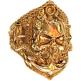 Кільце срібне Череп Моряка, компас, щупальця восьминога, байкерські кільця, фото 2