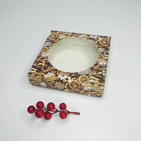 Коробка для пряника, 150*150*35 мм, з вікном, "Солодощі"