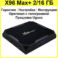 Смарт ТВ приставка X96 Max+ Plus 2/16 ГБ S905X3 Андроид приставка (Android TV Box, медиаплеер)