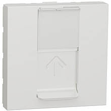 Розетка комп'ютерна RJ45, одинарна, кат.5e UTP, 2 модуля, білий, Unica NEW NU341118