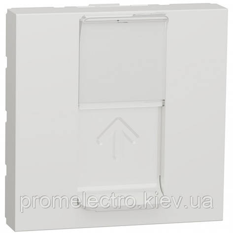 Розетка комп'ютерна RJ45, одинарна, кат.5e UTP, 2 модуля, білий, Unica NEW NU341118, фото 1