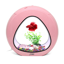 Міні акваріум 3 в 1 SunSun Aquarium YA-01 LED Рожевий