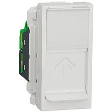 Розетка комп'ютерна RJ45, одинарна, кат.5e UTP, 1 модуль, білий, Unica NEW NU341018