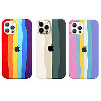 Чехол Silicone case Радуга для Apple iPhone 12 Pro (Разные цвета)