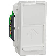 Розетка комп'ютерна RJ45, одинарна, кат.6 UTP, 1 модуль, білий, Unica NEW NU341418