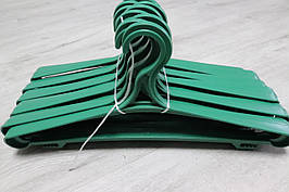 Набір кольорових пластикових вішалок для важкого одягу 8695green, Зелений