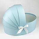 Коробка люлька для квітів 36*25*12 см блакитна, фото 2