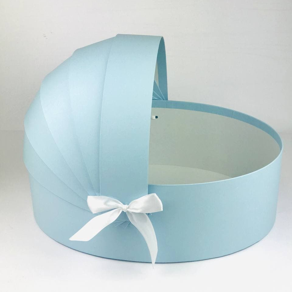 Коробка люлька для квітів 36*25*12см блакитна