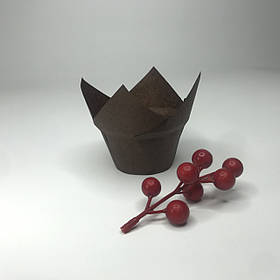 Формочка для капкейка "Лотос" (150), коричнева (20 шт)