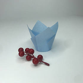 Формочка для капкейка "Тюльпан" (150), блакитний (20 шт)