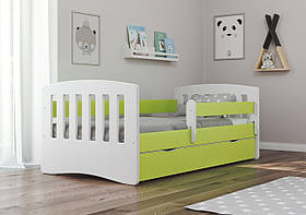 Дитяче ліжко односпальне160 х 80 Kocot Kids Classic 1 зелене з шухлядою Польща