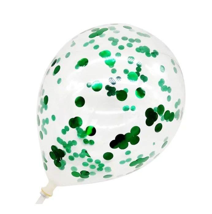 Повітряна куля 12" (30см) з зеленим конфетті