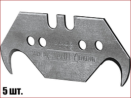 Леза трапеція для ножів гак 50х0.65 мм 5 шт Stanley 0-11-983