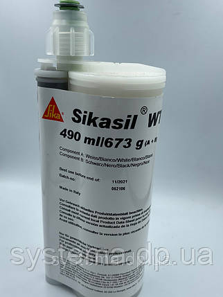 Sikasil WT 480, 490 мл — 2-к високомодульний клей-герметик для вклеювання склопакетів у віконні стулки, фото 3