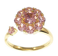Кольцо Xuping QQMM Позолота 14K "Вращающийся цветок из розовых кристаллов" р.17-18