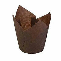 Бумажные формы для кексов Тюльпан коричневые