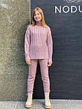 В'язаний костюм з подовженою кофтою для дівчинки р.116-158 см, фото 2