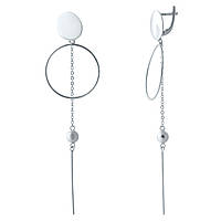 Срібні сережки ortex без каменів (2032960)