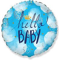 Фольгована кулька коло "Hello baby" хлопчик 18" Flexmetal