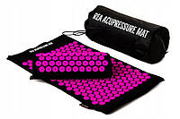 Масажний ортопедичний коврик акупресура REA ACUPRESSURE MAT + валик (подушка) Розовый