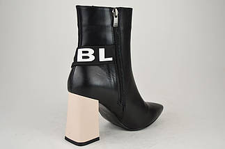 Ботильйони з гострим носком AQUAMARIN 3326 Чорні шкіра 36, фото 5