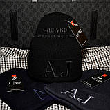 Красива Жіноча шапка Armani Jeans чорна Туреччина Армані Джинс Брендовий зима VIP Новинка, фото 6