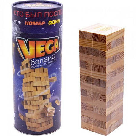 Настільна розважальна гра VEGA баланс Danko Toys 56 бруска універсальна гра для дітей дорослих, фото 1