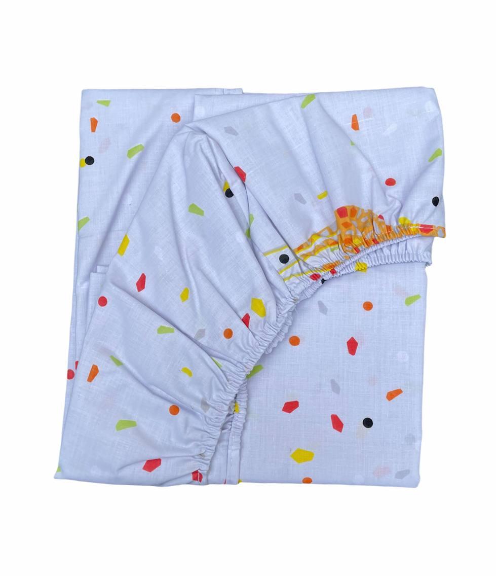 Простирадло на резинці двоспальне "Жираф" | Бязь 180х200 см, фото 1