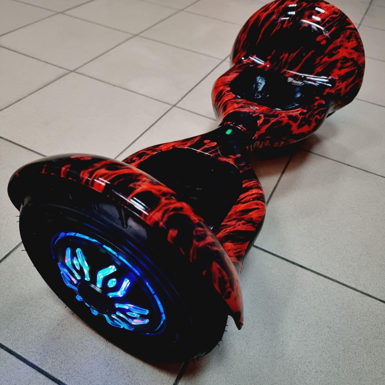 Дитячий Гіроскутер гіроборд 10 дюймів Smart Balance Wheel з музикою й підсвіткою Червоний вогонь