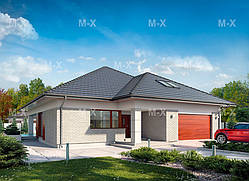 МS-023. Стильний одноповерховий будинок із мансардою в облицювальній цеглі