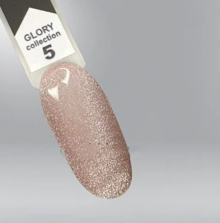 Гель-лак Glory Oxxi 5 (сяйний бежевий із шимером), 10 мл