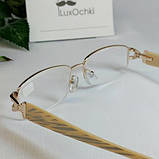 +1.5 Готовые женские очки полуободковые в золотистой металлической оправе, фото 6