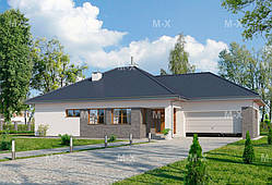 MS-022. Місткий одноповерховий будинок із гаражем на дві машини