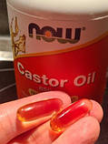 Касторова олія NOW Castor Oil 650 mg 120 капсул, фото 2