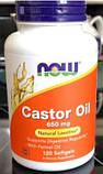Касторова олія NOW Castor Oil 650 mg 120 капсул, фото 3