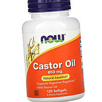 Касторовое масло NOW Castor Oil 650 mg 120 капсул