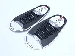 Шнурки силіконові Good-Bye Tie (8+8) (чорні)